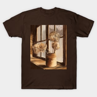 Golden Hydrangea Painting T-Shirt